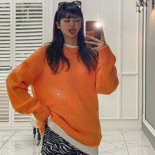 Vivid-color Loose-fit Sweater