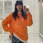 Vivid-color Loose-fit Sweater