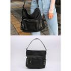 Zip-pocket Hobo Bag Black - One Size