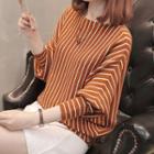 Striped Dolman-sleeve Sweater