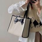 Bow Tote Bag Off-white - One Size