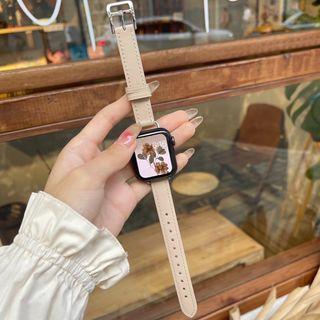 Genuine Leather Slim Apple Watch Band