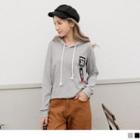 Drawstring Hoodie With Brooch