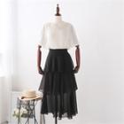 Layered Chiffon Maxi Skirt