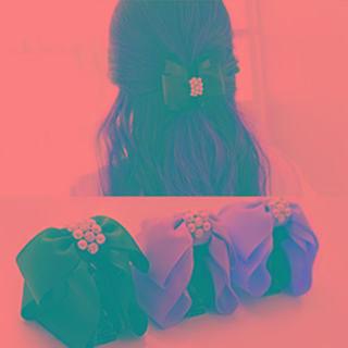 Faux Pearl Bow Hair Clamp