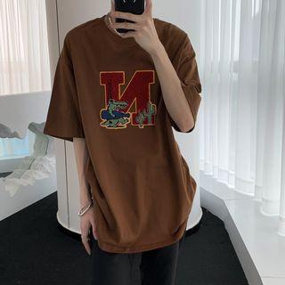 Cartoon Crocodile Embroidered T-shirt