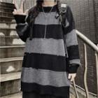 Striped Sweater Striped - Gray & Black - One Size