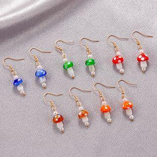 Mushroom Ceramic Faux Pearl Dangle Earring