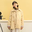 Plaid Panel Toggle Jacket Khaki - One Size