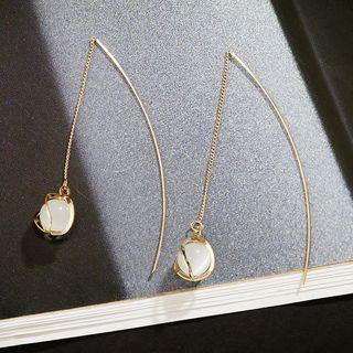 Cats Eye Stone Threader Earrings