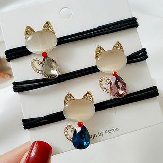 Cat Faux Crystal Hair Tie