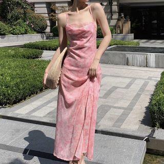 Spaghetti Strap Chiffon Maxi A-line Dress