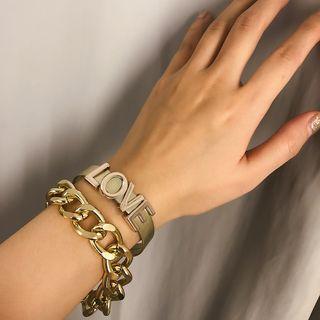 Set: Love Lettering & Chunky Chain Bracelet
