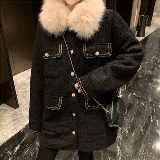 Pocket Detail Long Button Coat Black - One Size