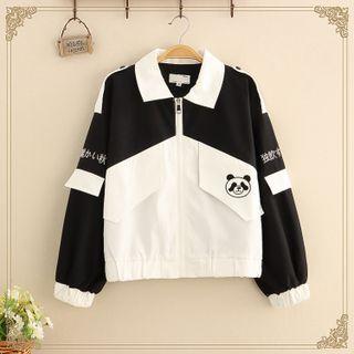 Color Block Panda Cargo Jacket