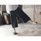 Band-waist Chiffon Wide-leg Pants