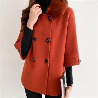 Faux-fur Collar Double-breasted Jacket