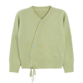 Asymmetrical Cardigan Light Green - One Size