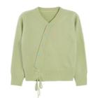 Asymmetrical Cardigan Light Green - One Size