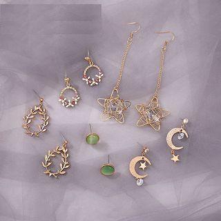 Set Of 7: Alloy Earring (assorted Designs)