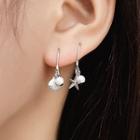Faux Pearl Shell Asymmetrical Dangle Earring 1 Pair - Silver - One Size