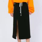 Striped Midi Straight-fit Skirt