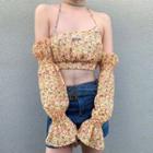 Puff Sleeve Halter-neck Floral Top