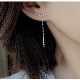Rhinestone Ear Stud 1 Pair - As Shown In Figure - One Size