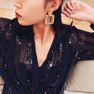Chunky Square Dangle Earring As Shown In Figure - One Size