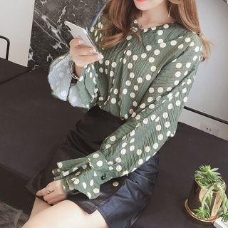V-neck Polka Dot Blouse