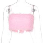 Mesh Ruffled Cropped Camisole Top