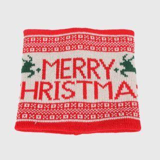 Lettering Reindeer Print Knit Scarf