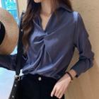 Loose Fit Twist Knot Long Sleeve Top