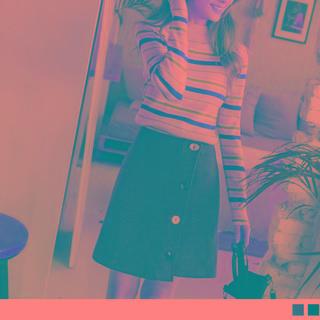 Asymmetric Button-up A-line Skirt