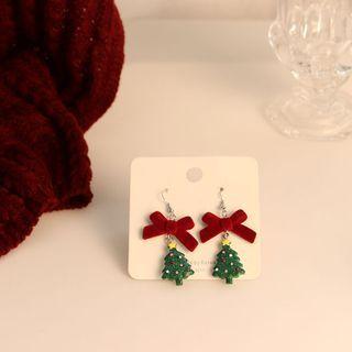 Bow & Christmas Tree Dangle Earring