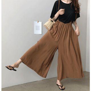 Spaghetti-strap Wide-leg Suspender Pants