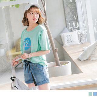 Coconut Tree Print Short Sleeve T-shirt