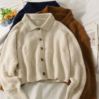 Collared Button-up Loose Sweater