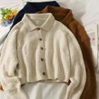 Collared Button-up Loose Sweater