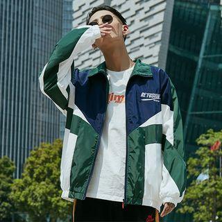 Lightweight Loose-fit Colorblock Windbreaker