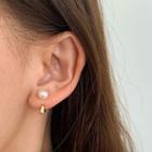 Faux Pearl Stud Earring 1 Pair - Pearl Earrings - Gold - One Size