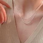 925 Sterling Silver Bead Necklace 925 Silver Necklace - Silver - One Size