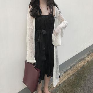 Spaghetti Strap Sashed A-line Midi Dress