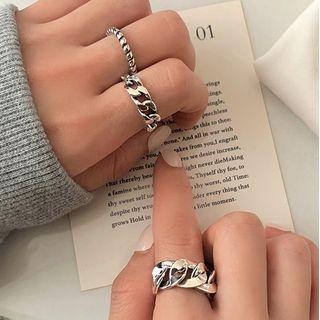 Chunky Chain Sterling Silver Ring (various Designs)