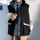 Lettering Cargo Zipped Vest