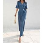 Wide-leg Wrap Jumpsuit