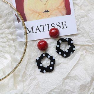 Dotted Resin Flower Dangle Earring