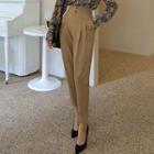 Cropped High-waist Tapered Dress Pants