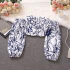 Puff-sleeve Off Shoulder Print Blouse