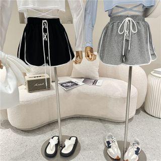 Elastic-waist Lace-up Sports Shorts